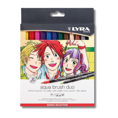 LYRA 12 FEUTRES AQUA BRUSH DUO MANGA COULEURS ASSORTIES