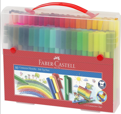 MALLETTE 80 FEUTRES CONNECTOR FABER CASTELL