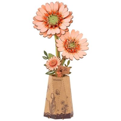 MAQUETTE BOIS GERBERA ORANGE