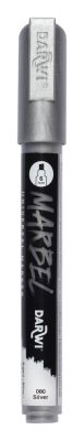MARBEL MARQUEUR ACRYLIQUE POINTE BISEAU M�DIUM 6MM ARGENT N�080