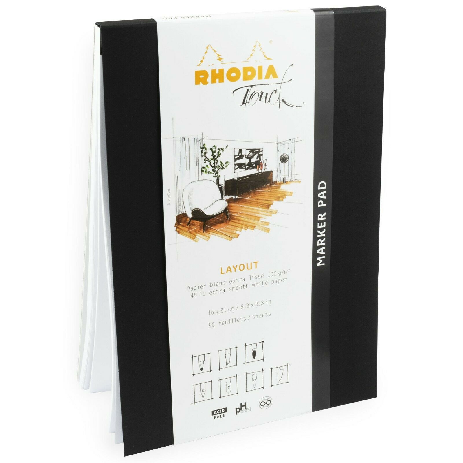 RHODIA TOUCH MARKER PAD 50F. LAYOUT 100G