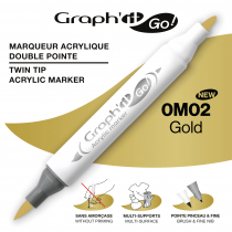 MARQUEUR ACRYLIQUE DOUBLE POINTE GRAPH\'IT GO - 0M02 - GOLD