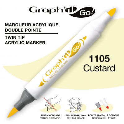 MARQUEUR ACRYLIQUE DOUBLE POINTE GRAPH\'IT GO - 1105 - CUSTARD