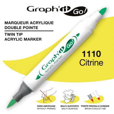MARQUEUR ACRYLIQUE DOUBLE POINTE GRAPH\'IT GO - 1110 - CITRINE