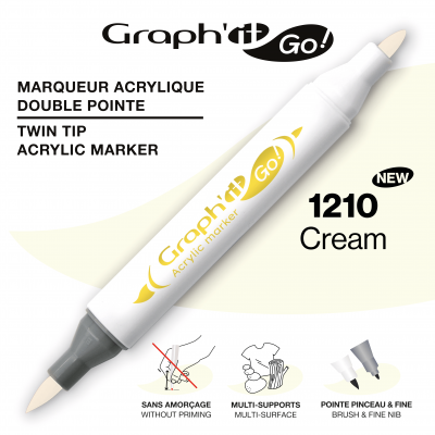 MARQUEUR ACRYLIQUE DOUBLE POINTE GRAPH\'IT GO - 1210 - CREAM