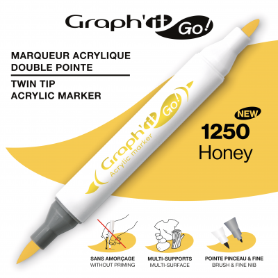 MARQUEUR ACRYLIQUE DOUBLE POINTE GRAPH\'IT GO - 1250 - HONEY
