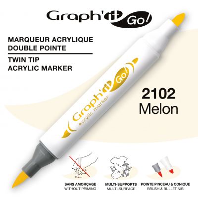 MARQUEUR ACRYLIQUE DOUBLE POINTE GRAPH\'IT GO - 2102 - MELON