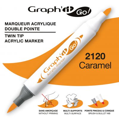 MARQUEUR ACRYLIQUE DOUBLE POINTE GRAPH\'IT GO - 2120 - CARAMEL
