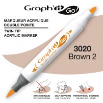 MARQUEUR ACRYLIQUE DOUBLE POINTE GRAPH\'IT GO - 3020 - BROWN 2