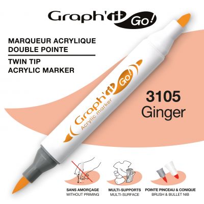MARQUEUR ACRYLIQUE DOUBLE POINTE GRAPH\'IT GO - 3105 - GINGER