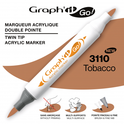 MARQUEUR ACRYLIQUE DOUBLE POINTE GRAPH\'IT GO - 3110 - TOBACCO