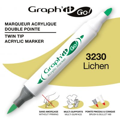 MARQUEUR ACRYLIQUE DOUBLE POINTE GRAPH\'IT GO - 3230 - LICHEN