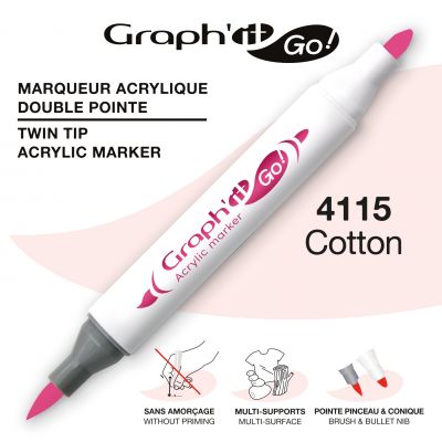 MARQUEUR ACRYLIQUE DOUBLE POINTE GRAPH\'IT GO - 4115 - COTTON