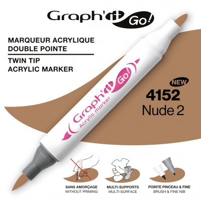 MARQUEUR ACRYLIQUE DOUBLE POINTE GRAPH\'IT GO - 4152 - NUDE 2