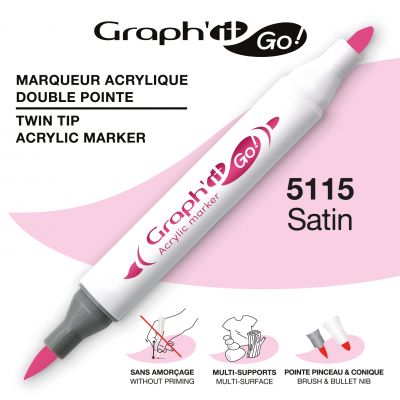 MARQUEUR ACRYLIQUE DOUBLE POINTE GRAPH\'IT GO - 5115 - SATIN
