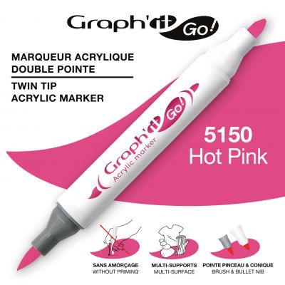 MARQUEUR ACRYLIQUE DOUBLE POINTE GRAPH\'IT GO - 5150 - HOT PINK