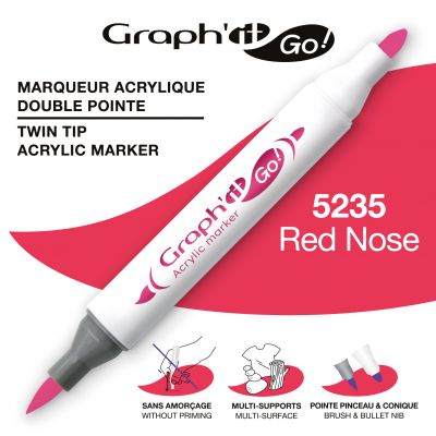 MARQUEUR ACRYLIQUE DOUBLE POINTE GRAPH\'IT GO - 5235 - RED NOSE