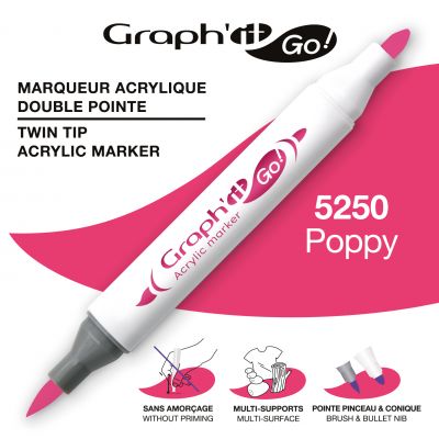 MARQUEUR ACRYLIQUE DOUBLE POINTE GRAPH\'IT GO - 5250 - POPPY