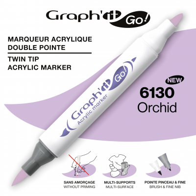 MARQUEUR ACRYLIQUE DOUBLE POINTE GRAPH\'IT GO - 6130 - ORCHID