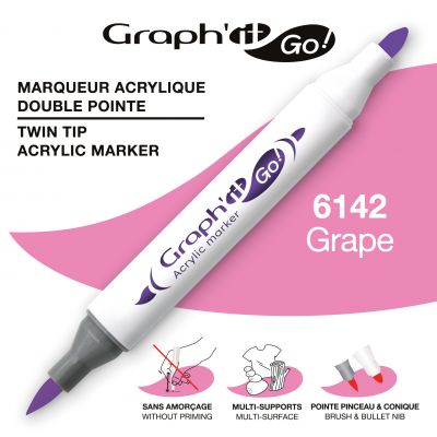 MARQUEUR ACRYLIQUE DOUBLE POINTE GRAPH\'IT GO - 6142 - GRAPE