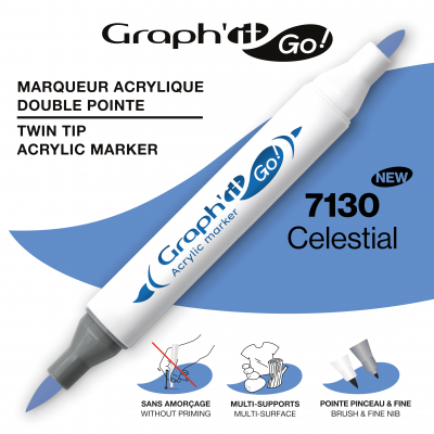 MARQUEUR ACRYLIQUE DOUBLE POINTE GRAPH\'IT GO - 7130 - CELESTIAL