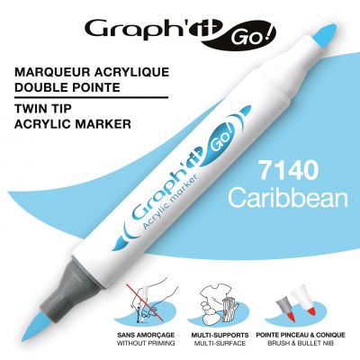 MARQUEUR ACRYLIQUE DOUBLE POINTE GRAPH\'IT GO - 7140 - CARIBBEAN