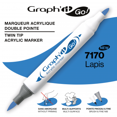 MARQUEUR ACRYLIQUE DOUBLE POINTE GRAPH\'IT GO - 7170 - LAPIS