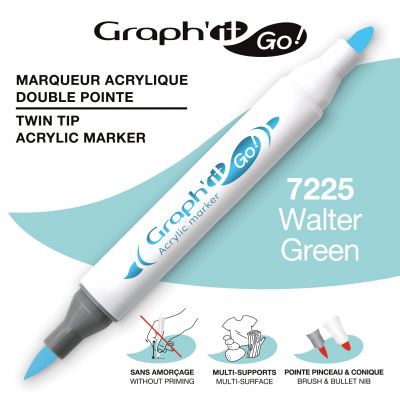 MARQUEUR ACRYLIQUE DOUBLE POINTE GRAPH\'IT GO - 7225 - WATER GREEN