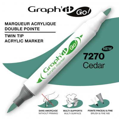 MARQUEUR ACRYLIQUE DOUBLE POINTE GRAPH\'IT GO - 7270 - CEDAR