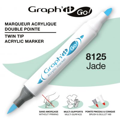 MARQUEUR ACRYLIQUE DOUBLE POINTE GRAPH\'IT GO - 8125 - JADE