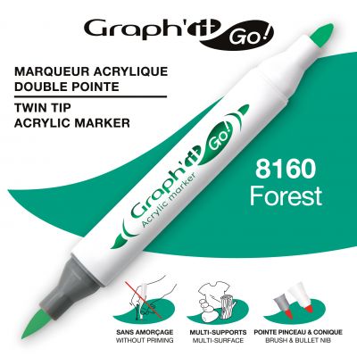 MARQUEUR ACRYLIQUE DOUBLE POINTE GRAPH\'IT GO - 8160 - FOREST