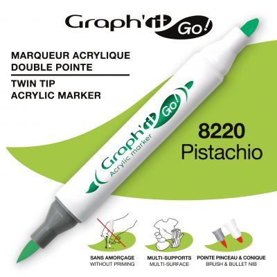 MARQUEUR ACRYLIQUE DOUBLE POINTE GRAPH\'IT GO - 8220 - PISTACHIO
