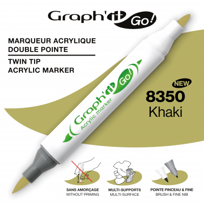 MARQUEUR ACRYLIQUE DOUBLE POINTE GRAPH\'IT GO - 8350 - KHAKI