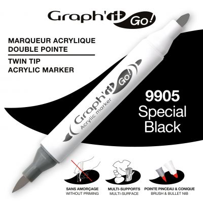 MARQUEUR ACRYLIQUE DOUBLE POINTE GRAPH\'IT GO - 9905 - SPECIAL BLACK