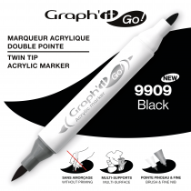 MARQUEUR ACRYLIQUE DOUBLE POINTE GRAPH\'IT GO - 9909 - BLACK