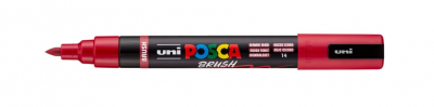 MARQUEUR POSCA POINTE MOYENNE BRUSH ROUGE FONCE