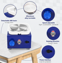 MINI TOUR DE POTERIE ELECTRIQUE 30 WATT - 2 Plateaux 6.5 et 10cm - 