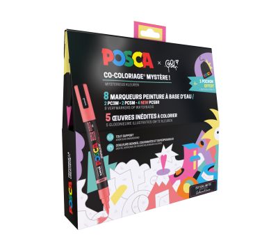 PACK COLORIAGE Guillaume&Laurie POSCA 8 MARQUEURS