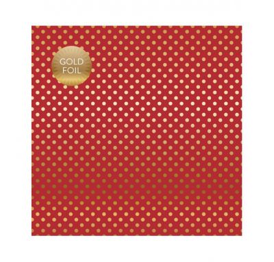 PAPIER A POIS GOLD FOIL DOT DARK RED juin19
