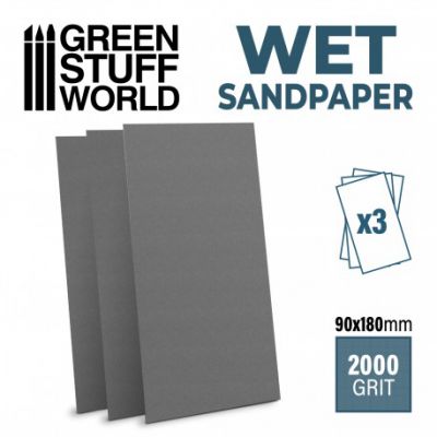 Papier de verre humide et waterproof 180x90mm - 2000 grit