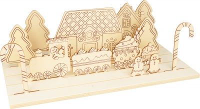 PAYSAGE EN BOIS NOEL A CROQUER POUR BASE CALENDRIER DE L\'AVENT