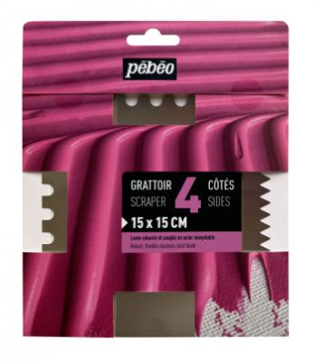 PEIGNE GRATTOIR 4 C�T�S 15X15CM PEBEO
