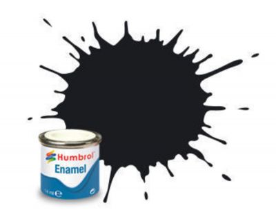 PEINTURE �MAIL HUMBROL ENAMEL 201 - BLACK - METALLIC - (14ML)