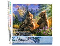 PEINTURE N° TOILE FIGURE D\'ART 40X50 COUPLE D\'OURS