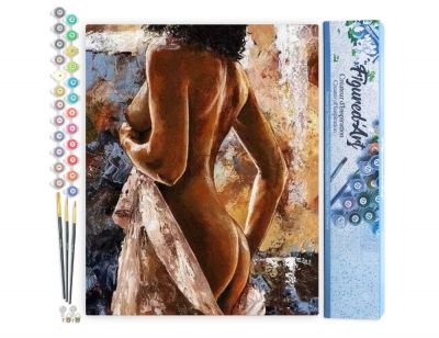 PEINTURE N� TOILE FIGURE D\'ART 40X50 COURBES ESTOMPEES