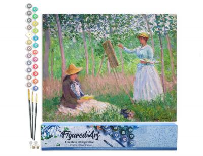 PEINTURE N� TOILE FIGURE D\'ART 40X50 DANS LES BOIS DE GIVERNY