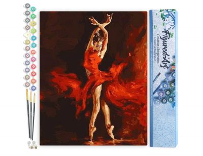 PEINTURE N� TOILE FIGURE D\'ART 40X50 DANSEUSE ROUGE MAGIQUE