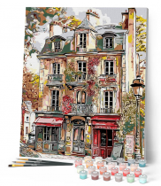 PEINTURE N&deg; TOILE FIGURE D\'ART 40X50 FACADES VINTAGE DE PARIS