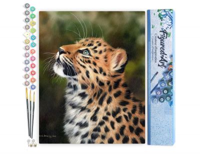 PEINTURE N� TOILE FIGURE D\'ART 40X50 LEOPARD CURIEUX
