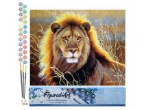 PEINTURE N° TOILE FIGURE D\'ART 40X50 LION DANS LA SAVANE